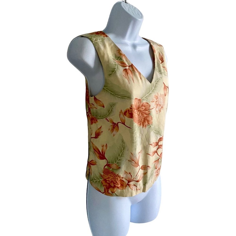 Tommy Bahama Silk Sleeveless Top with Zipper in Back Women's Size Small - Picture 3 of 9